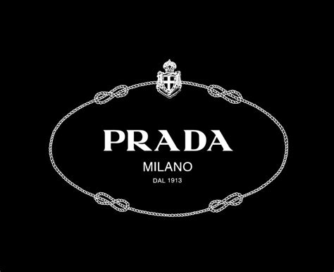 Prada Milano Brand Logo White Symbol Clothes Design Icon Abstract Vector Illustration With Black ...