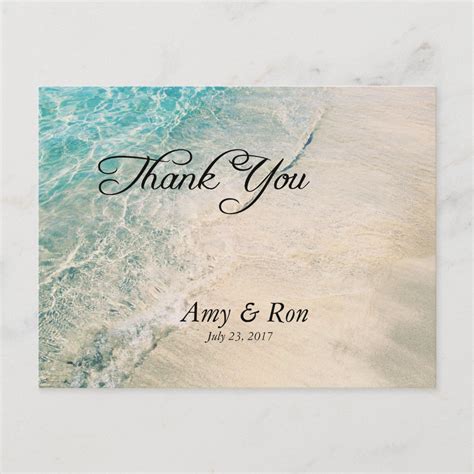 Thank You wedding Postcard Beach Theme | Zazzle