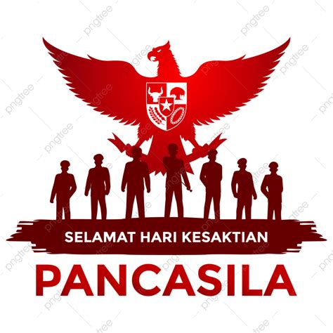 Kesaktian Pancasila Vector Art PNG, Selamat Hari Kesaktian Pancasila Design With Red Garuda Logo ...