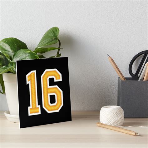 "Sports Sixteen Yellow Black Jersey Number 16 Football" Art Board Print for Sale by Under ...