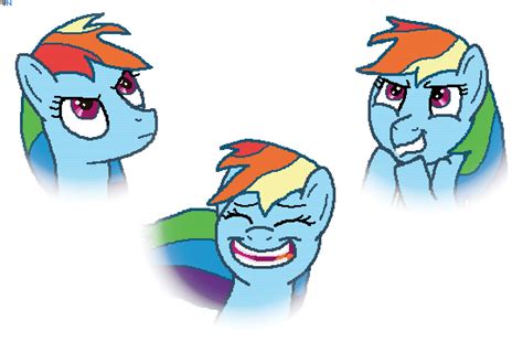 Three Rainbow Dash portraits by ValfyNico on DeviantArt