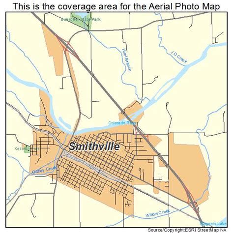 Aerial Photography Map of Smithville, TX Texas