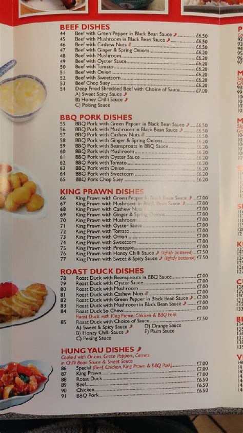 Menu at Fortune House fast food, Burntisland