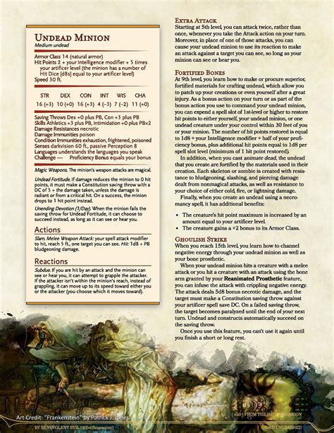 The Bone Cobbler (Artificer) — DND Unleashed: A Homebrew Expansion for 5th Edition Dungeons and ...