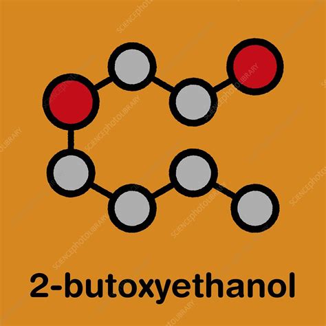 2-butoxyethanol solvent molecule, illustration - Stock Image - F030 ...