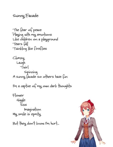 A poem using (mostly) Sayori words from the game : DDLC