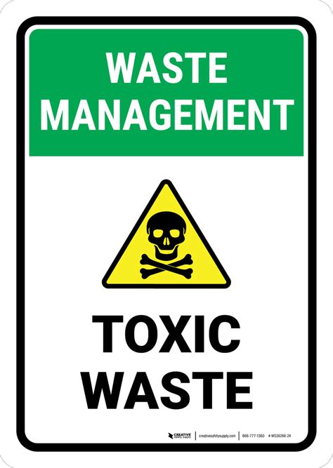 Waste Management: Toxic waste Portrait - Wall Sign