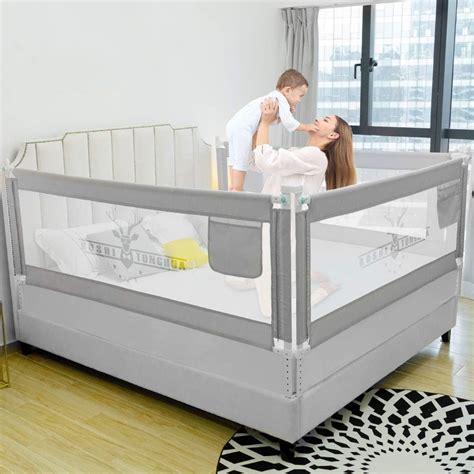 Baby Bed Rail, Breathable Mesh Bed Guard, Safety Bed Barrier Vertical Lifting Design Protection ...