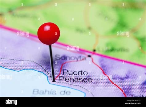 Puerto Penasco pinned on a map of Mexico Stock Photo - Alamy