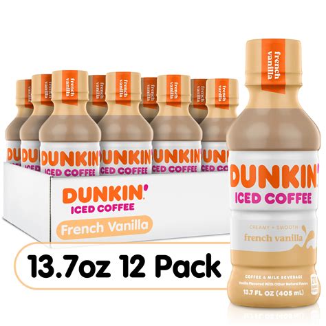 Dunkin' French Vanilla Iced Coffee Bottles, 13.7 fl oz, 12 Pack ...