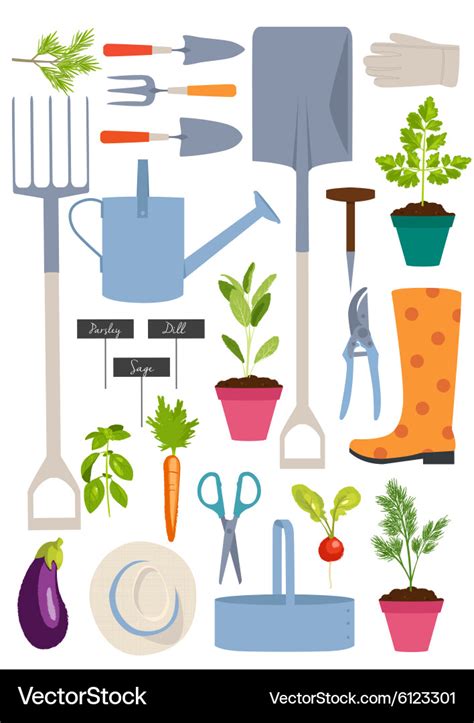 Set of gardening tools Royalty Free Vector Image