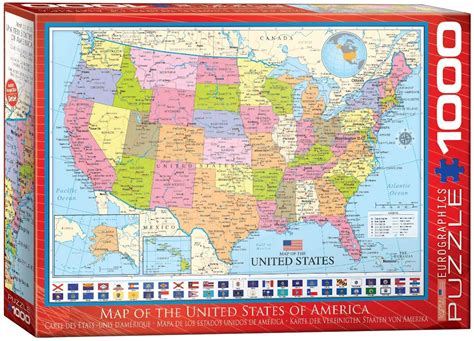 PUZZLE United States map 1000 piece puzz - Map of USA 1000 piece puzzle - Shop Online at ...