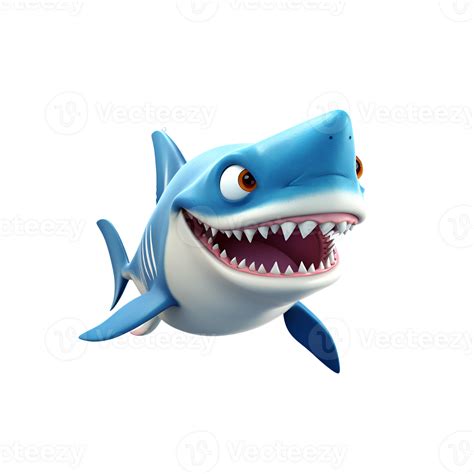 AI generated Cartoon Style 3D Shark Logo Illustration No Background 37105317 PNG