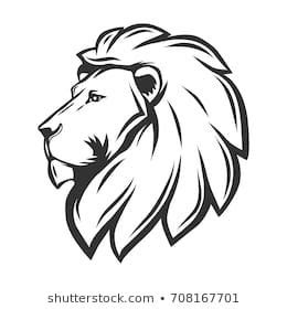 Lion Head Side Profile Drawing