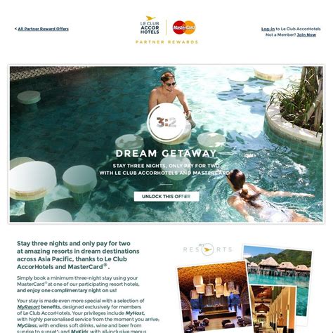 Dream Getaway Accor Hotels Stay 3 Nights, Pay for 2 with Le Club Accor Membership & Mastercard ...