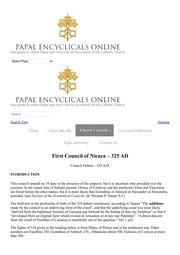 First Council of Nicaea – 325 AD Papal Encyclicals : Vatican : Free ...