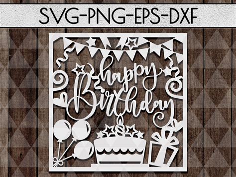 Svg Template Cricut Happy Birthday Card Svg Free