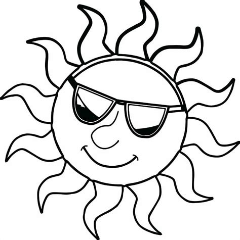 Cool Sun Coloring Page - Free Printable Coloring Pages for Kids