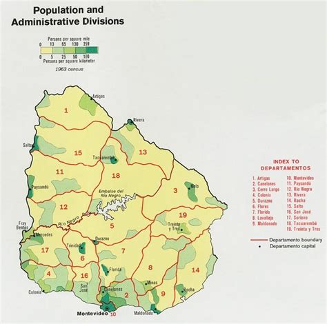 Uruguay Population Map - uruguay • mappery