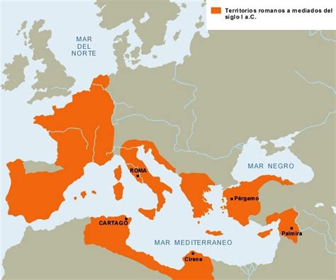 Mapa del Imperio Romano: Expansión en el siglo I a.C. | Social Hizo