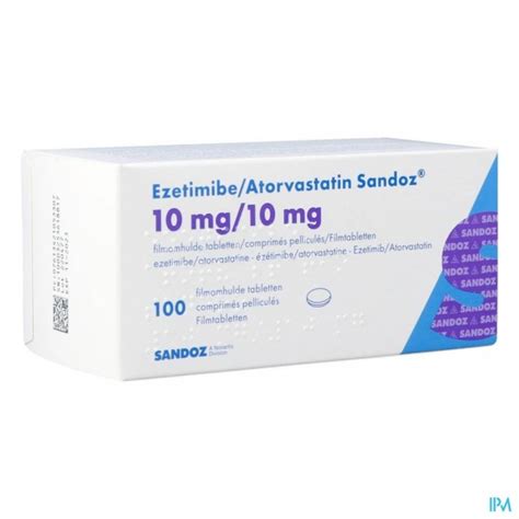 EZETIMIBE ATORVASTATIN SANDOZ 10/10MG FILM.TABL100 | Apotheek Thiels