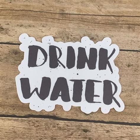 Drink Water Sticker | Hydration Reminder Decal | Hand Lettered | Waterproof Sticker | Stickers ...