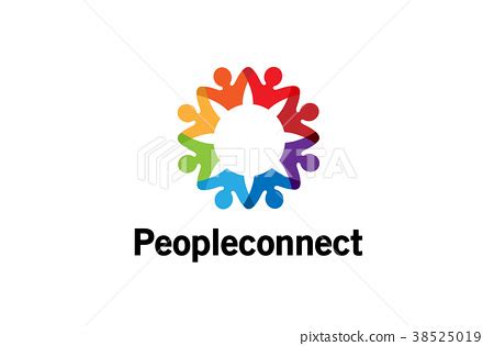 Creative Colorful Crowd Logo Design Illustration - Stock Illustration ...