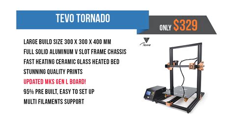 Tevo Tornado 3D Printer, Gold Edition