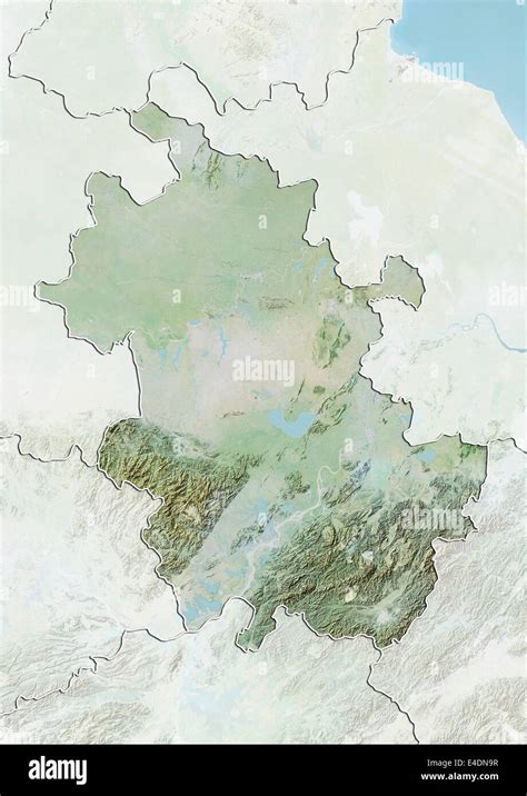 Province of Anhui, China, Relief Map Stock Photo - Alamy