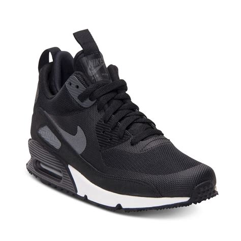 Nike Air Max 90 Mid No Sew Running Sneakers in Black for Men (BLACK ...