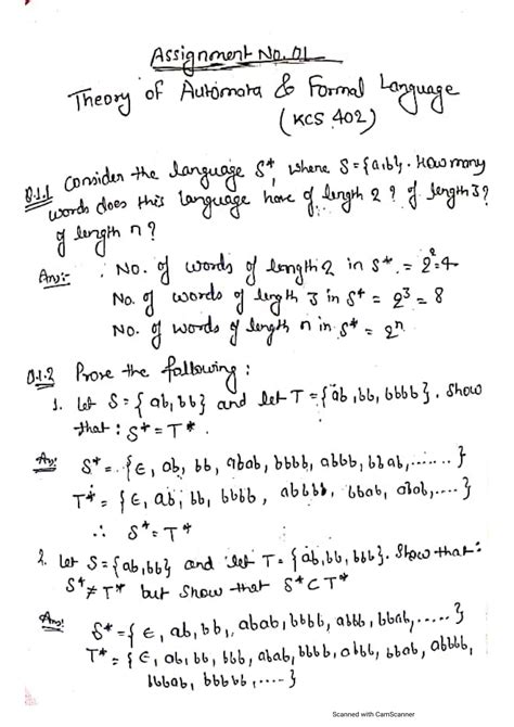 SOLUTION: Theory of automata and formal languages - Studypool