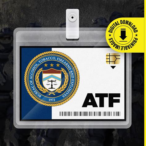 ATF ID Badge Digital Download PDF 2.375x3.375 in Halloween Cosplay ...