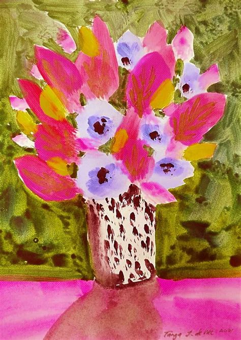 Whimsical Flower Paintings with Unloved Art Supplies | Tanya J. De Wet | Skillshare