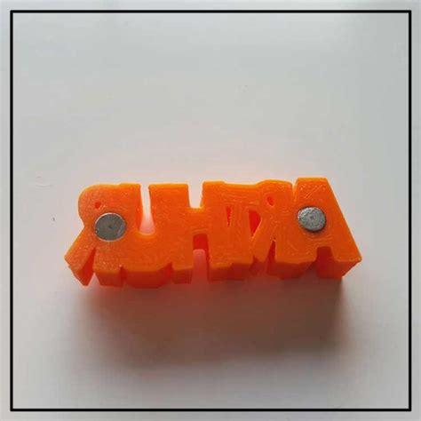 Customizable magnet with a name or text