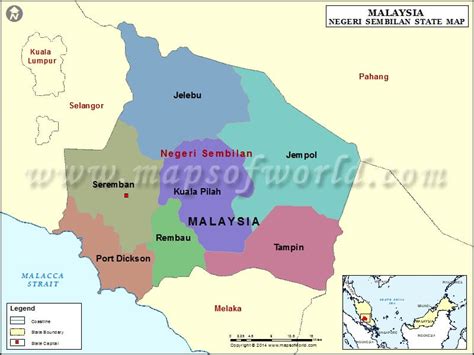 Negeri Sembilan Map, Map of Negeri Sembilan State, Malaysia