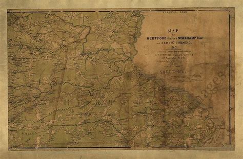 Map of Hertford county NC c1863 repro 36x24 | eBay