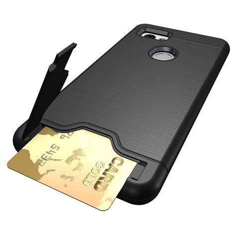 Dual Armour Tough Card Slot Case for Google Pixel 2 XL (Black)