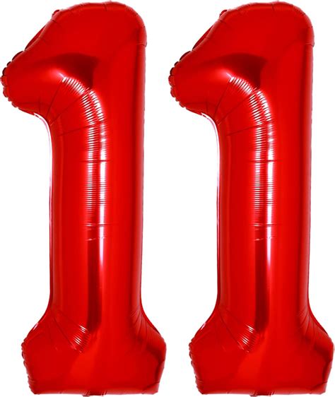 Amazon.com: 40 Inch Giant Red Number 11 Balloon, Helium Mylar Foil ...