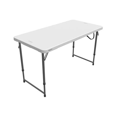 Lifetime Height Adjustable Craft Camping and Utility Folding Table, 4 Foot, 4'/48 x 24, White ...