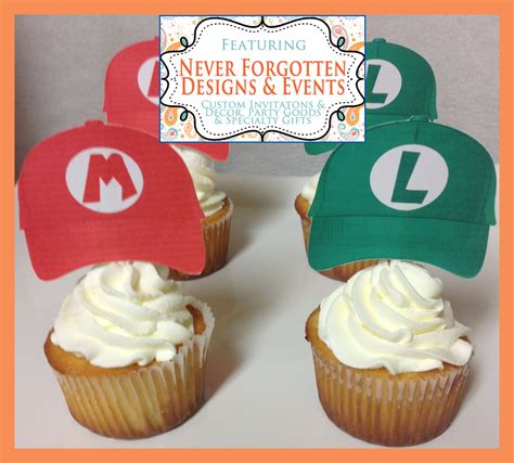 Super Mario Brothers Red Plumber Hats with the Letter M and