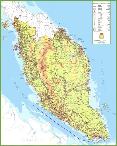 a large map of the state of new zealand with all roads and major cities ...