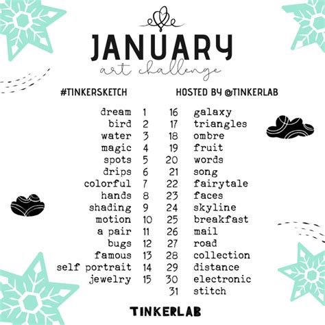 January Art Challenge - TinkerLab | Art journal challenge, Art ...