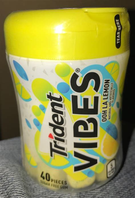 Trident vibes ooh la lemon sugar free gum | Sugar free gum, Lemon sugar, Sugar free