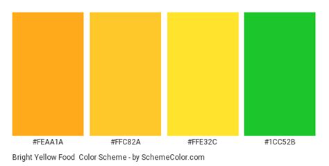Bright Yellow Food Color Scheme » Bright » SchemeColor.com
