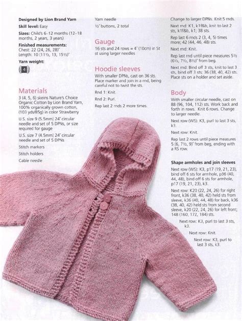 Baby and Toddle Hoodie Knitting Pattern - Knitting Free