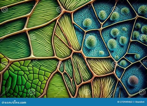 Grass Cells Under the Microscope. Generative AI Stock Illustration - Illustration of molecule ...