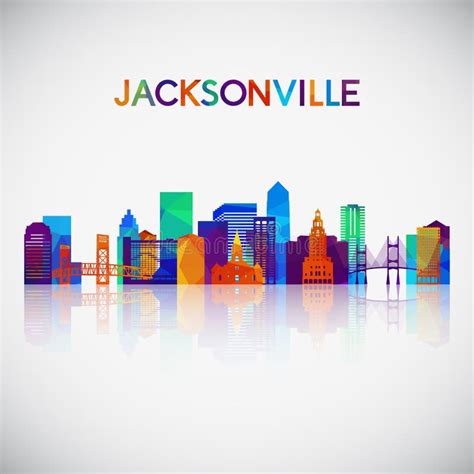 Jacksonville Skyline Silhouette in Colorful Geometric Style. Stock Vector - Illustration of ...