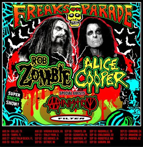 Rob Zombie and Alice Cooper team up for Freaks on Parade 2023 tour ...