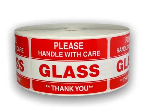 PLEASE GLASS - Thank You (2"x3") Fragile Shipping Stickers 500 Labels $10.99 - PicClick