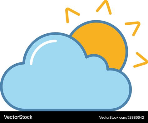 Partly cloudy color icon Royalty Free Vector Image